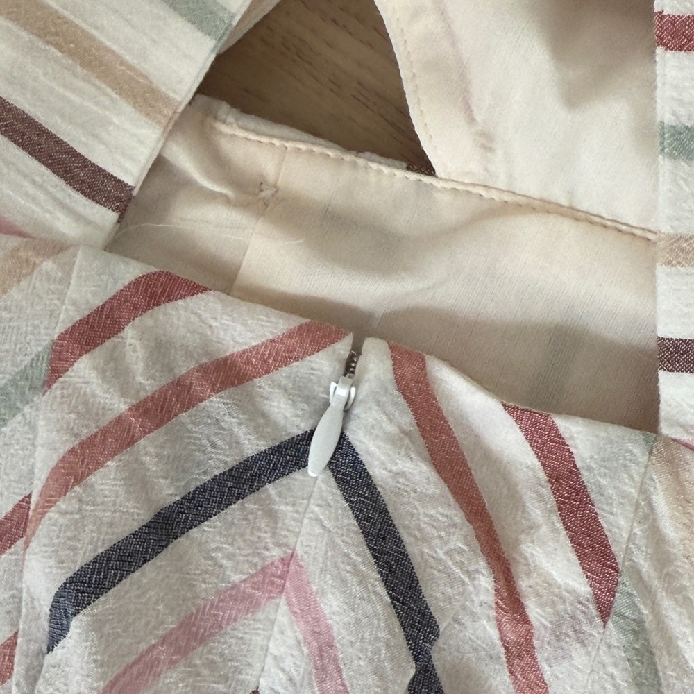 NWT ModCloth 0 Striped Midi Dress Button Front‎ Sleeveless Casual Cutout Preppy - Picture 6 of 7